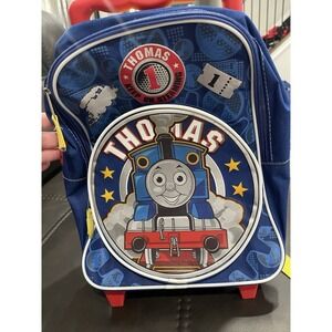 Thomas & Friends Rolling Backpack Blue Toddler Kids Travel Bag Luggage Wheels